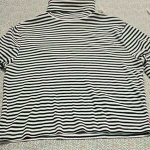 Levis Black Teal And White Striped Longsleeved Turtleneck Top